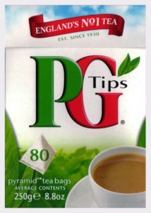 PG Tips box of 80 tea bags.
